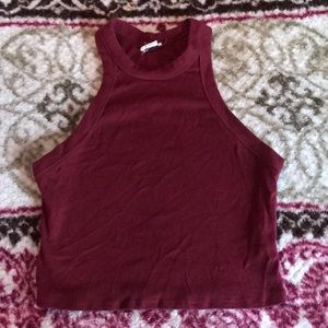 Maroon Crop Top